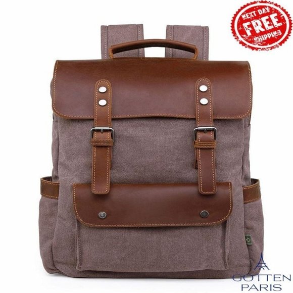 TSD BRAND Valley Hill Canvas Backpack Brown Women\'s Bag main image 11